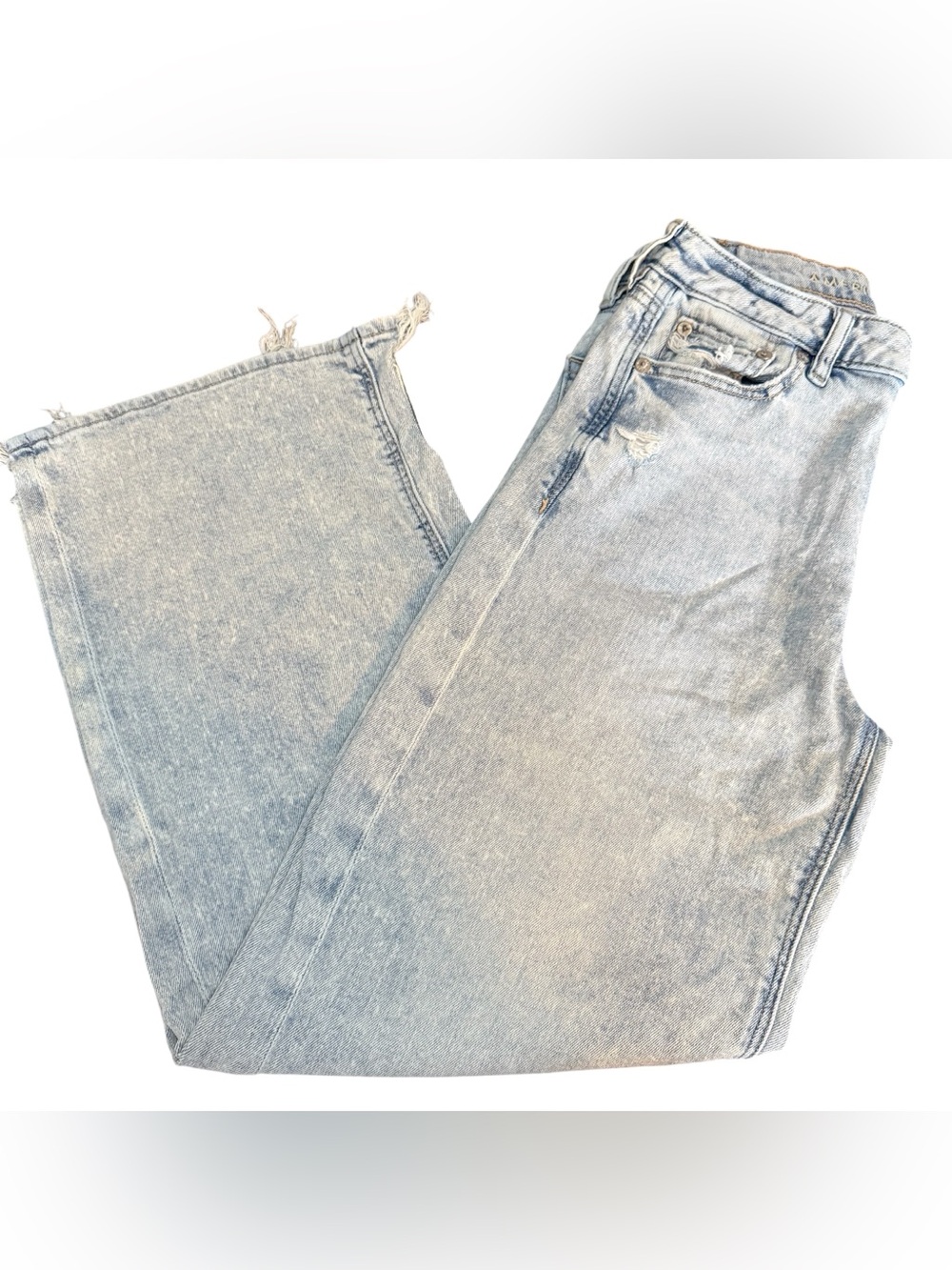 American Eagle Outfitters Light Wash Super High-Rise Baggy Wide Leg